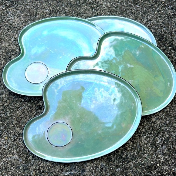 Atlas Czechoslavakia Other - Atlas Lusterware Snack Plates (4)
